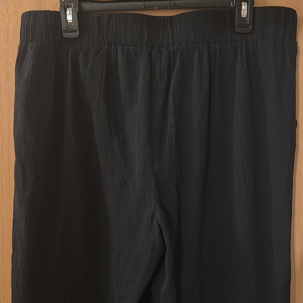 NYDJ Women’s Gauze Wide Leg Pull On Ankle Pants New Black Size 10 - Picture 6 of 12